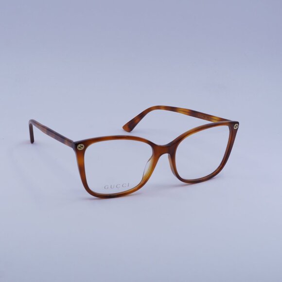 Gucci GG0026O 006 Eyeglasses Light Havana 53mm Cat Eye Frame - Picture 4 of 10